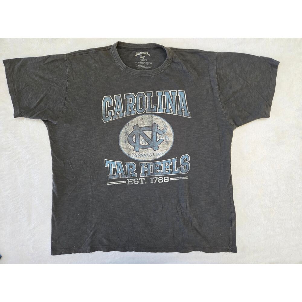 UNC Tar Heels Baseball Banner 47 Distressed Short Sleeve T Shirt Mens Large
